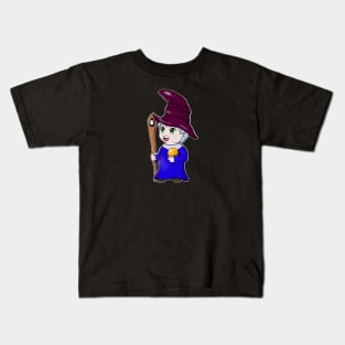 Chibi Wizard Cute Anime Magician Character Kids T-Shirt